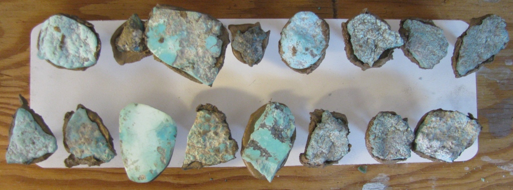 The above pictured turquoise is natural, untreated Morenci turquoise which has been backed with Devcon © for strength and provides a smooth surface for setting the stones.