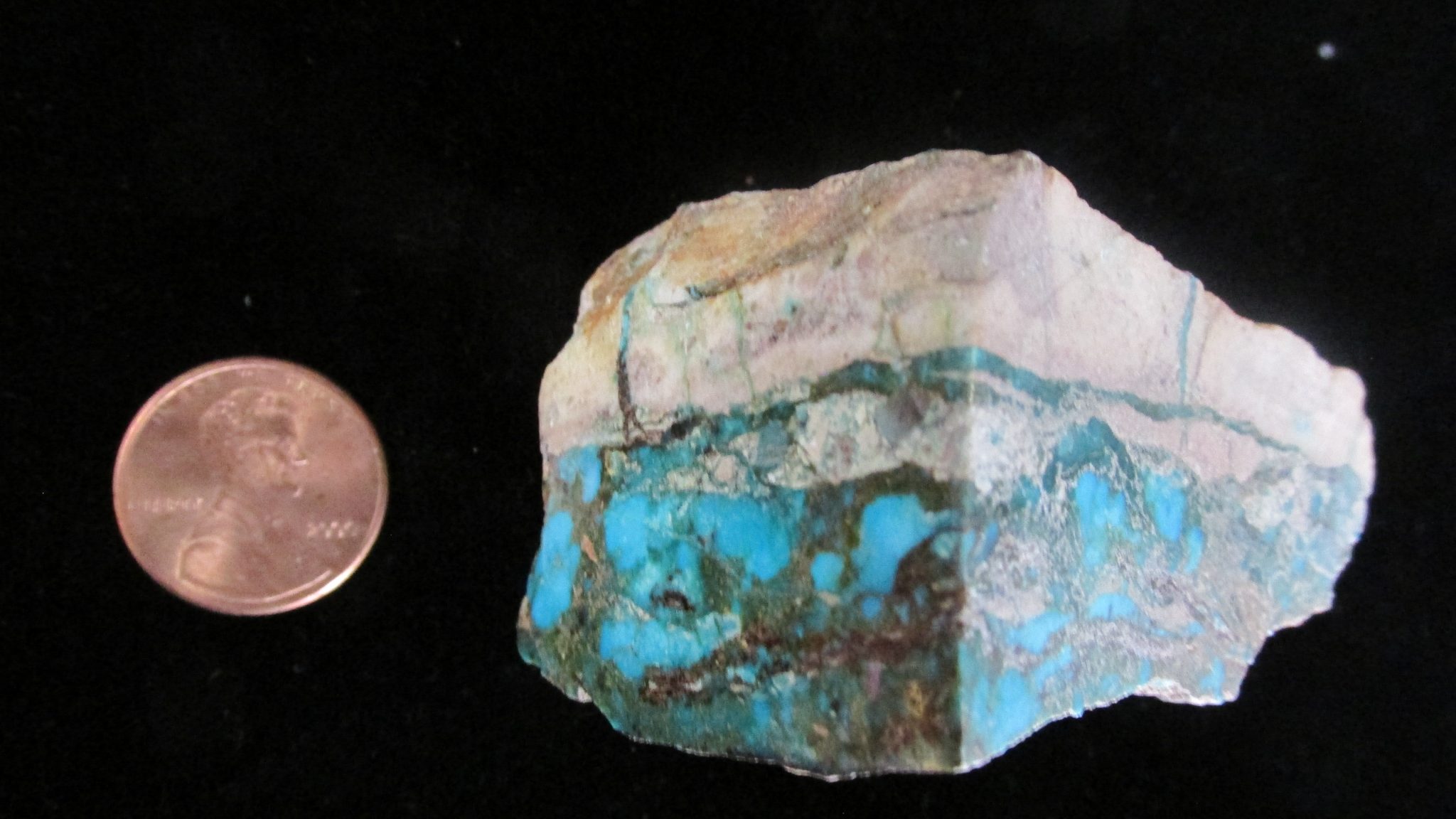 Natural Bisbee Turquoise from the Lavender Pit, Bisbee, Arizona