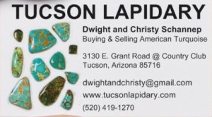 Tucson Lapidary Business Card