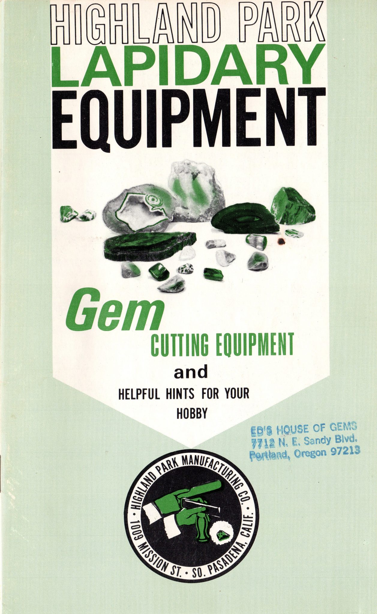 1969 Highland Park Lapidary Equipment Catalog