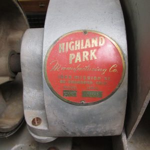 Highland Park Manufacturing Co. Lapidary Model E50 Brass Tag